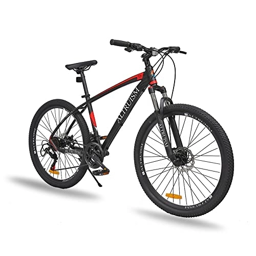 Mountain Bike : Mountain Bike Hardtail Bicycle Aluminum 27.5 Inch Disc Brake Shimano 21 Speed Transmission MTB For Women & Men(Black)