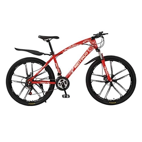 Mountain Bike : Mountain Bike, Hardtail Mountain Bicycle, Dual Disc Brake and Front Suspension, 26inch Wheels (Color : Red, Size : 21-speed)