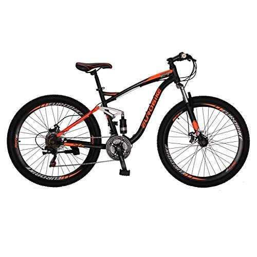 Mountain Bike : Mountain Bike LZ-E7 27.5inches Mountain Bicycle 21Speeds Dual Disc Brake Mens Mountain Bike E7 27.5 Spoke (Orange)