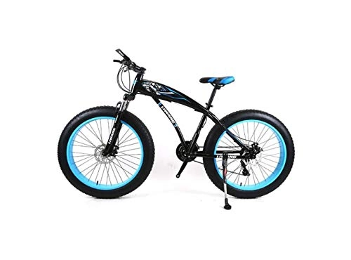 Mountain Bike : Mountain Bike Mens Mountain Bike 7 / 21 / 24 / 27 Speeds, 26 inch Fat Tire Road Bicycle Snow Bike Pedals with Disc Brakes and Suspension Fork, BlackBlue, 27 Speed