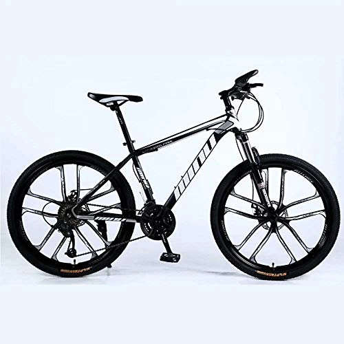 Mountain Bike : Mountain bike Mountain Bike 24 / 26 Inch with Double Disc Brake, Adult MTB, Hardtail Bicycle with Adjustable Seat, Thickened Carbon Steel Frame, bicycle ( Color : 30-stage shift , Size : 26inches )