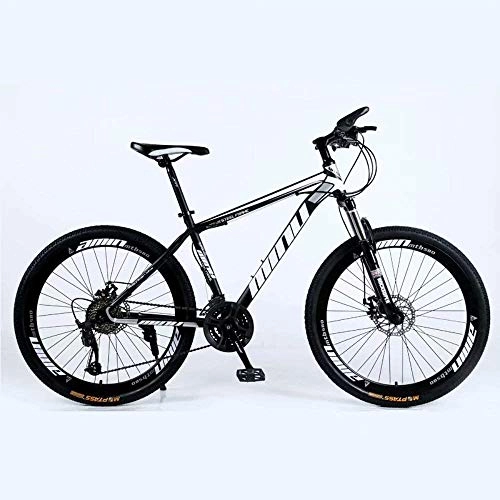 Mountain Bike : Mountain bike Mountain Bike 24 / 26 Inch with Double Disc Brake, Adult MTB, Hardtail Bicycle with Adjustable Seat, Thickened Carbon Steel Frame, Black, Spoke Wheel, road bike (Color : 21-stage shift)