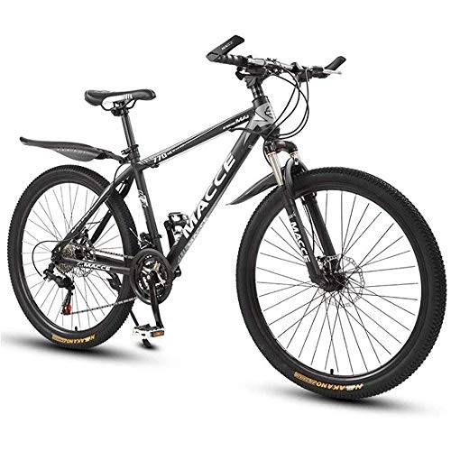 Mountain Bike : Mountain Bike Mountain Bike, 26 Inches Ladies / Mens MTB Bikes Light Carbon Steel Frame 21 / 24 / 27 / 30 Speeds Front Suspension, Black, 21speed