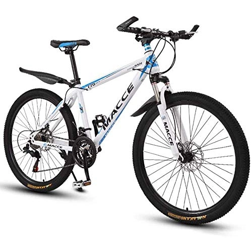 Mountain Bike : Mountain Bike Mountain Bike, 26 Inches Ladies / Mens MTB Bikes Light Carbon Steel Frame 21 / 24 / 27 / 30 Speeds Front Suspension, White, 30speed