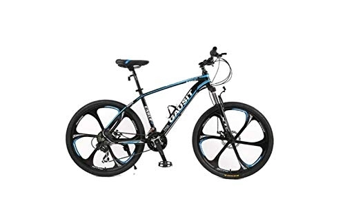 Mountain Bike : Mountain Bike, Mountain Bike Unisex Hardtail Mountain Bike 24 / 27 / 30 Speeds 26Inch 6-Spoke Wheels Aluminum Frame Bicycle with Disc Brakes and Suspension Fork, Blue, 24 Speed