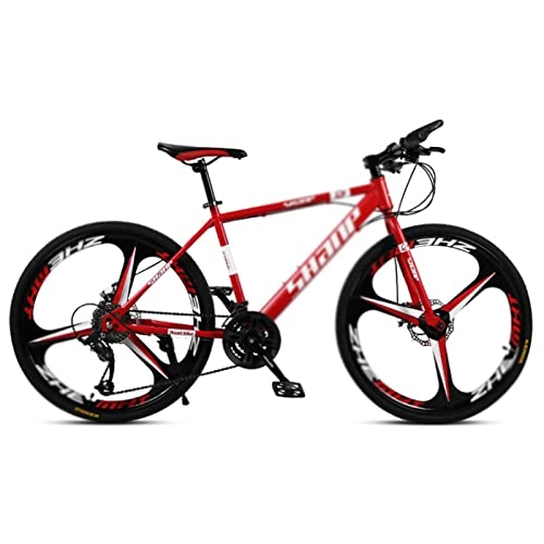 Mountain Bike : Mountain Bike, Professional 21 / 24 / 27 / 30 Speeds MTB Drivetrain, 26 Inch Wheels, With Disc-Brake 3-Spokes for Men Women Men's MTB Bicycle red-21speed