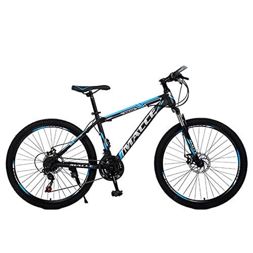 Mountain Bike : Mountain Bike Shock-absorbing (170 * 100 * 80-100cm, 24 / 26 inch 21 / 24 / 27 speed black and red; black and green; black and blue; white and blue) adult off-road student bicycle
