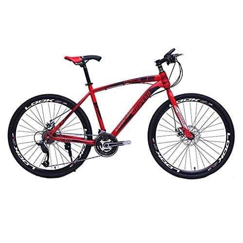 Mountain Bike : Mountain Bike Shock-absorbing bicycle cross-country bicycle (black and red; white and black; black and blue; iron gray; silver gray) 26-inch 21 / 24 / 27-speed dual-disc bicycle