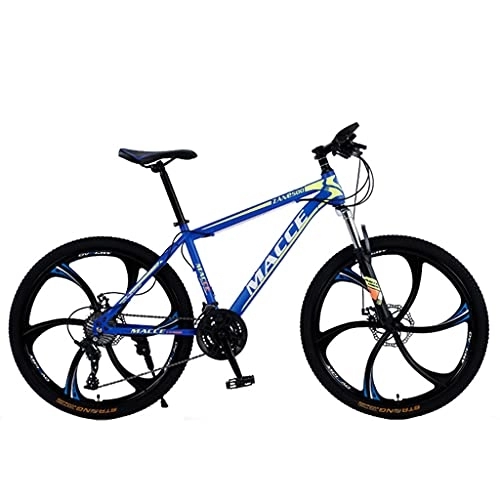 Mountain Bike : Mountain Bike Six-blade cross-country bike carbon steel double disc brake (24 / 26 inch 21 / 24 / 27 / 30 speed blue; black and red; black and green; black and orange 135.0 cm * 19.0 cm * 72.0 cm)