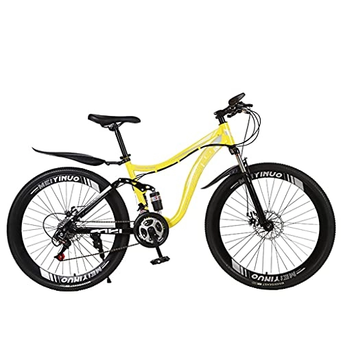 Mountain Bike : Mountain Bike Soft tail double shock-absorbing bicycle cross-country 21 / 24 / 27 speed (black red; black blue; white blue; yellow; pink;) dual disc brakes
