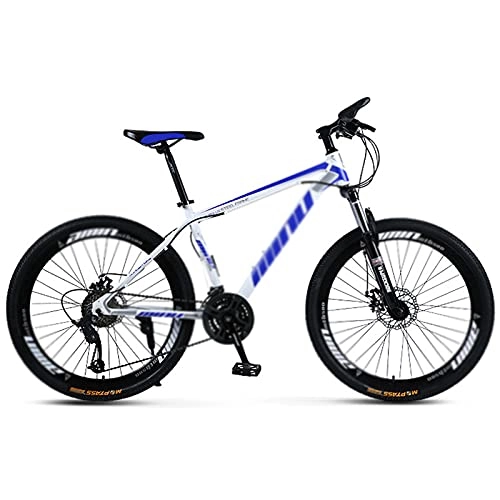 Mountain Bike : Mountain Bike, Stone Mountain 26 Inch Wheels 21 / 24 / 27 / 30-Speed, High Timber Youth / Adult Mountain Bike, High Carbon Steel Frame, Lightweight white blue-27speed