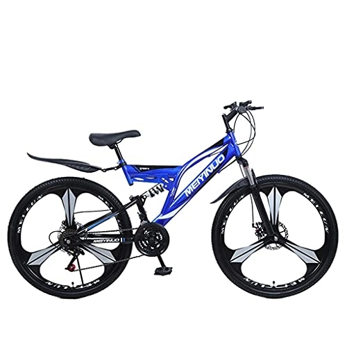 Mountain Bike : Mountain Bike Three-prong tire dual shock absorption system (26 inch 21 / 24 / 27 speed blue; yellow; red; white red; black red) mountain cross-country bike