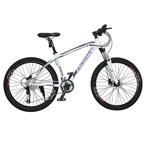 Mountain Bike : Mountain Bike Youth Adult Mens Womens Bicycle MTB Mountain Bike, 26 Inch Aluminium Alloy Bicycles, 27 Speed, Double Disc Brake And Front Suspension Mountain Bike for Women Men Adults ( Color : Purple )