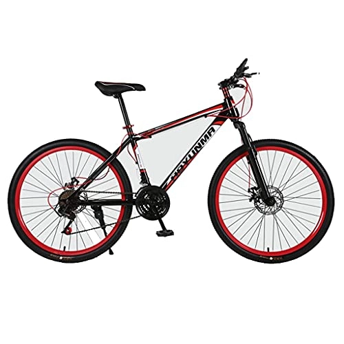 Mountain Bike : Mountain Bike Youth Adult Mens Womens Bicycle MTB Mountain Bike Adult 26-inch 21-speed Shock-absorbing Dual Disc Brake Student Single Suspension Bike Mountain Bike for Women Men Adults ( Color : Red )