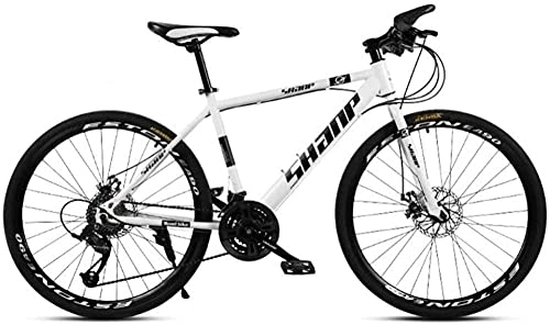 Mountain Bike : Mountain Bike Youth Adult Mens Womens Bicycle MTB Mountain Bike / Bicycles Carbon Steel Frame Front Suspension and Dual Disc Brake 26inch Wheels Mountain Bike for Women Men Adults-White_27-speed Im
