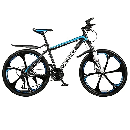 Mountain Bike : Mountain Bike Youth bicycle top configuration six-blade tire shock-absorbing bicycle 24 / 26 inch 21 / 24 / 27 / 30 speed (white blue; black and white; black red; black blue) bicycle