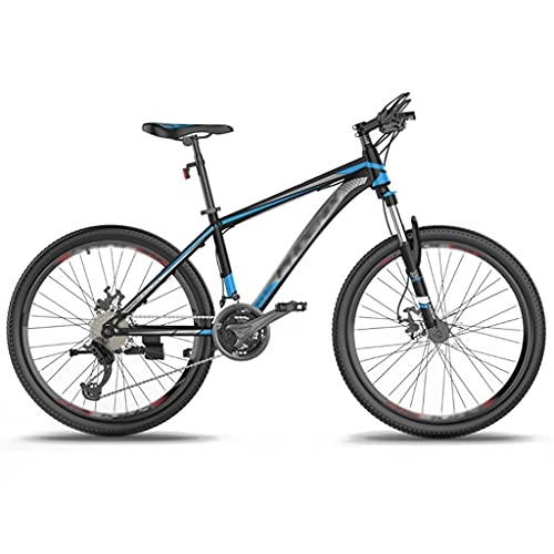 Mountain Bike : Mountain Bikes, Aluminum Alloy Cross-country Speed Bikes, Young Students And Adults Racing(Color:Black blue)