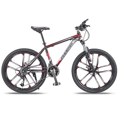 Mountain Bike : Mountain Bikes, Aluminum Alloy Cross-country Speed Bikes, Young Students And Adults Racing(Color:Ten Knife Wheel-Black Red)