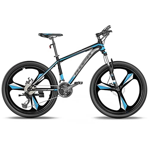 Mountain Bike : Mountain Bikes, Aluminum Alloy Cross-country Speed Bikes, Young Students And Adults Racing(Color:Three knife wheels-black and blue)