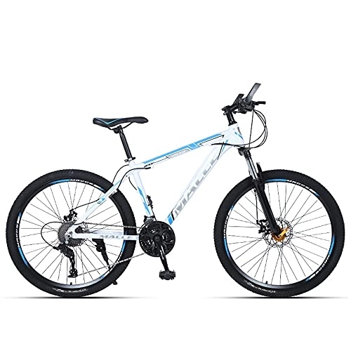 Mountain Bike : Mountain Bikes, Aluminum Alloy Frame Bikes, 21 Speed 24 Inches Spoke Wheels Gearshift, Front and Rear Disc Brakes Bicycle, for Adults