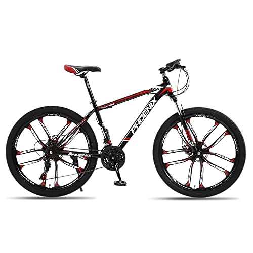 Mountain Bike : Mountain Bikes, Aluminum Alloy Frame Bikes, 27 Speed 24 Inches Spoke Wheels Gearshift, Front and Rear Disc Brakes Bicycle, for Adults