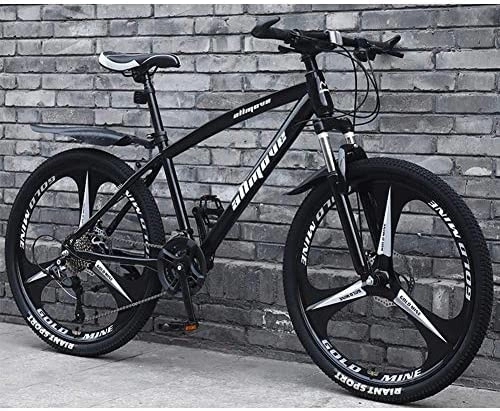 Mountain Bike : Mountain Bikes Bicycles, 30 Speeds Variable Speed Double Disc Brake Mountain Bike Lightweight Carbon Steel Frame Men And Women Road Bike, Black, 26inch, superiorquality6