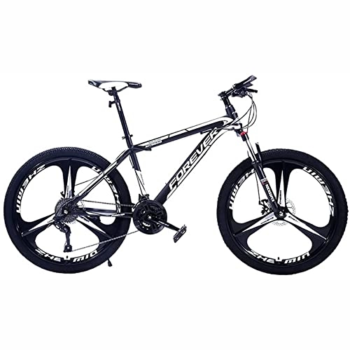 Mountain Bike : Mountain Bikes for Adults High-Carbon Steel Frame Bikes, 21-30 Speed 26 Inches Wheels Gearshift, Front and Rear Disc Brakes Bicycle, Black, 21 Speed