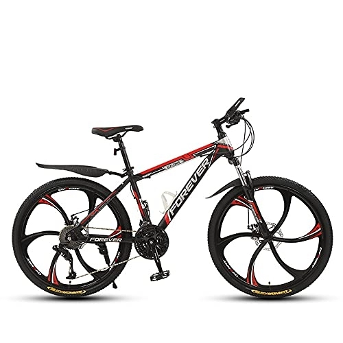 Mountain Bike : Mountain Bikes, High-Carbon Steel Frame Bikes, 27 Speed 24 Inches Wheels Gearshift, Front and Rear Disc Brakes Bicycle, for Adults
