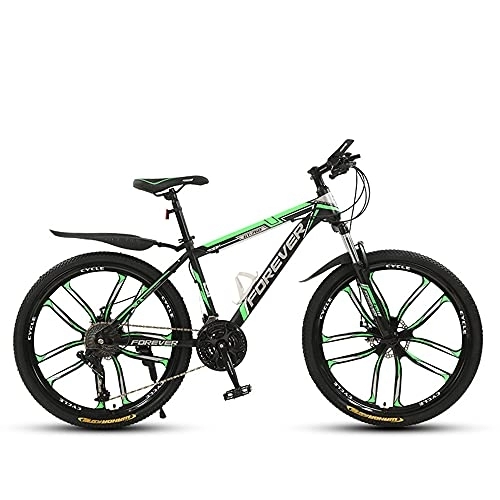 Mountain Bike : Mountain Bikes, High-Carbon Steel Frame Bikes, 27 Speed 26 Inches Wheels Gearshift, Front and Rear Disc Brakes Bicycle, for Adults