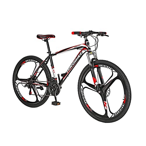 Mountain Bike : Mountain Bikes HYX1, 27.5 Inches Bikes for Men, 21 Speed Womens Mountain Bicycle, Dual Disc Brake Adult / Youth Commuter bike, (Blackred / Mag wheel)