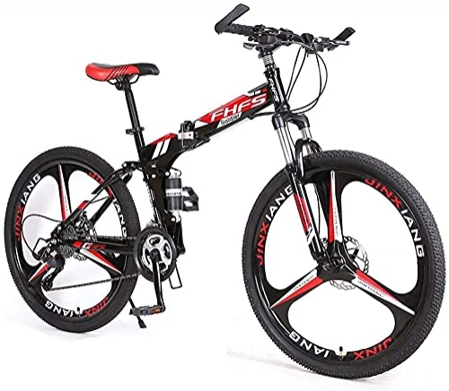 Mountain Bike : Mountain Bikes, Mountain Bikes, 24 Inch Tire Hard Mountain Bike, Dual Suspension Frame And Suspension Fork All Terrain Mountain Bike, 21 / 24 / 27 Speed Damping Bicycle (Color : Red, Size : 21 speed)