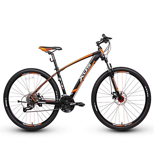 Mountain Bike : Mountain Trail Bike 27.5 Inch for Adults, Men Women Mountain Bikes 27-Speed, Front Suspension Commuter Bicycle, Adjustable Seat & Dual Disc Brake, Black Orange, A