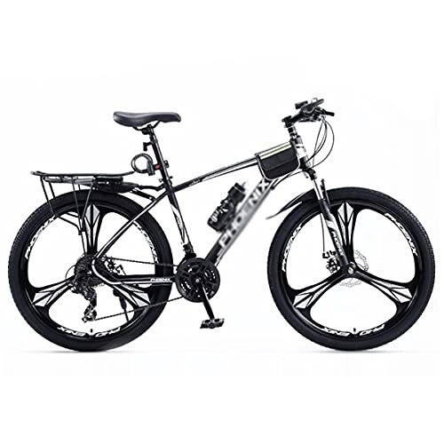 Mountain Bike : MQJ 26 in Wheel Dual Disc Brake Mens Mountain Bike Carbon Steel Frame 24 Speed Outdoors Sport Cycling Road Bikes Exercise Bikes / Black / 24 Speed