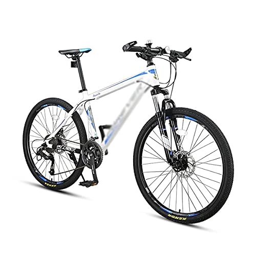 Mountain Bike : MQJ 26 inch Mountain Bike 21 Speeds with Carbon Steel Frame Dual Disc Brakes Bikes for Men Woman Adult and Teens / Blue / 24 Speed
