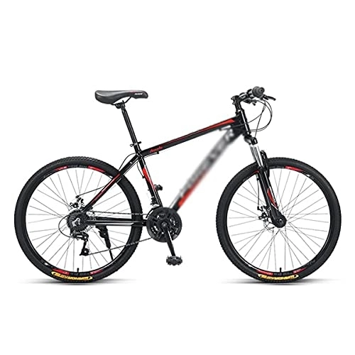 Mountain Bike : MQJ 26 inch Mountain Bike 3 Spoke Wheels 24 / 27-Speed Shift Carbon Steel Frame Mountain Bicycle with Dual Disc Brakes for Boys Girls Men and Wome / Red / 24 Speed
