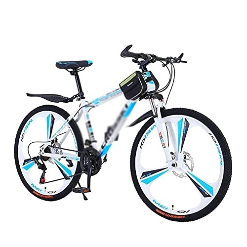 Mountain Bike : MQJ 26 inch Mountain Bike for Adult 21 Speed Dual Disc Brake Man and Woman Bicycles with Carbon Steel Frame / White / 21 Speed