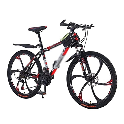 Mountain Bike : MQJ 26 Inches Wheel Mountain Bike Carbon Steel Frame 21 Speed MTB with Mechanical Disc Brake Suitable for Men and Women Cycling Enthusiasts / Red / 24 Speed