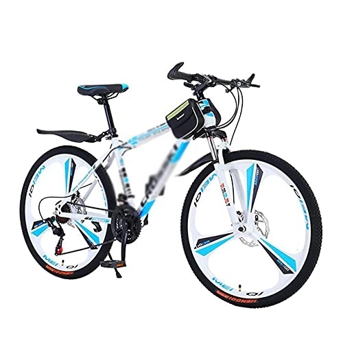 Mountain Bike : MQJ Adult Mountain Bike, 21 Speeds, 26-Inch Wheels, Carbon Steel Frame, Dual Disc Brakes, Multiple Colors / White / 21 Speed