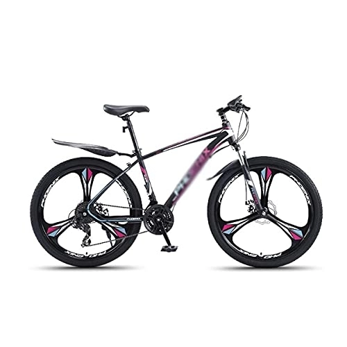 Mountain Bike : MQJ Adult Mountain Bike 27.5-Inch Wheels Mens / Womens Carbon Steel Frame 24 / 27 Speed with Front and Rear Disc Brakes / Purple / 24 Speed