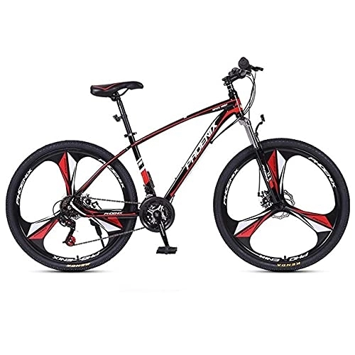 Mountain Bike : MQJ Bike 24 / 27 Speed Mountain Bike 27.5 Inches 3-Spoke Wheels MTB Dual Disc Brakes Bicycle for Men Woman Adult and Teens / Red / 27 Speed