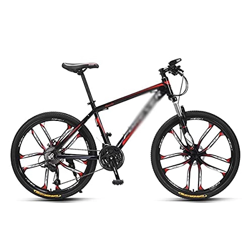 Mountain Bike : MQJ Carbon Mountain Bike 26 inch MTB Bicycle 27-Speed Shift with Dual Disc Brakes for Men and Women Cycling Enthusiasts Suitable for a Path, Trail &Amp; Mountains / Red / 27 Speed