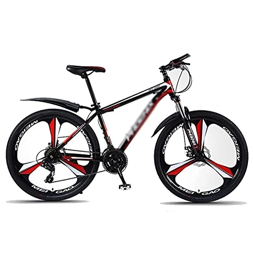 Mountain Bike : MQJ Mens and Womens Mountain Bike 26-Inch Wheels 24-Speed Shifters Carbon Steel Frame with Front Suspension for a Path, Trail &Amp; Mountains / Red / 24 Speed