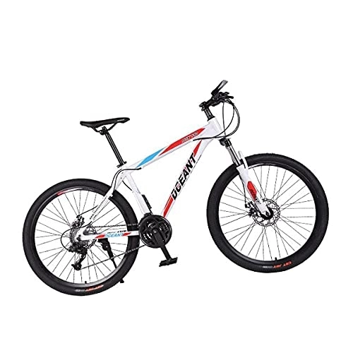 Mountain Bike : MQJ Mens Mountain Bike High Carbon Steel Frame 21 Speed Daul Disc Brakes with Front Suspension Forks for Boys Girls Men and Wome
