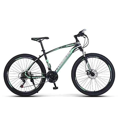 Mountain Bike : MQJ Mountain Bike Full Suspension Frame 21 / 24 / 27-Speed Shifter 26 inch Wheels Dual Disc Brakes Bikes for Men Woman Adult and Teens / Green / 24 Speed