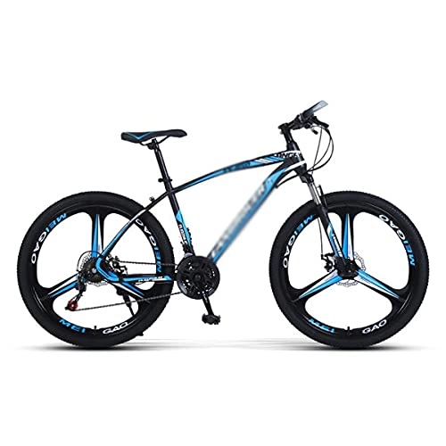 Mountain Bike : MQJ Mountain Bike High-Carbon Steel Frame Bicycle for Boys, Girls, Men and Women 21 / 24 / 27-Speed Gear 26-Inch for a Path, Trail &Amp; Mountains / Blue / 24 Speed
