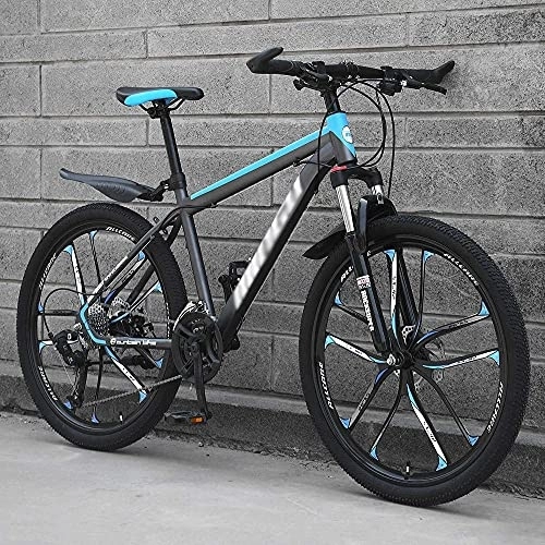 Mountain Bike : MQJ Mountain Bikes, 24 / 26 inch Men’S Mountain Bike, High Carbon Steel Hard Tail City / Road Bike Disc Brake Bike with Adjustable Front Suspension Seats, B~26 Inches, 30 Speed
