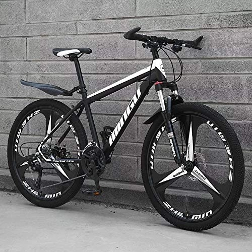 Mountain Bike : Mrzyzy Adult Mountain Bike, 24 inch Wheels, Mountain Trail Bike High Carbon Steel Outroad Bicycles, 21-Speed Bicycle Full Suspension MTB ​​Gears Dual Disc Brakes Mountain Bicycle adjustable seat