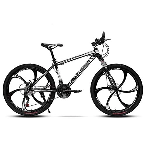 Mountain Bike : Mrzyzy Mountain Bike 26 Inch, 21 / 24 Speed with Double Disc Brake, high-carbon steel Adult MTB, Hardtail Bicycle with Adjustable Seat (Color : B1, Size : 24 SPEED)