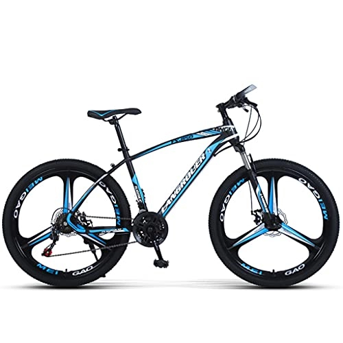 Mountain Bike : MTB Mountain Bike 26 Inches, 27 Speed Rear Deraileur, Front And Rear Disc Brakes, Multiple Colors, Suitable Height 160-185 Cm, Blue