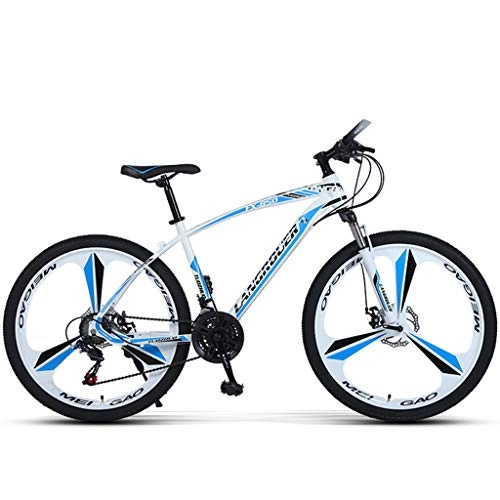 Mountain Bike : MTB Mountain Bike 26 Inches, 27 Speed Rear Deraileur, Front And Rear Disc Brakes, Multiple Colors, Suitable Height 160-185 Cm, White